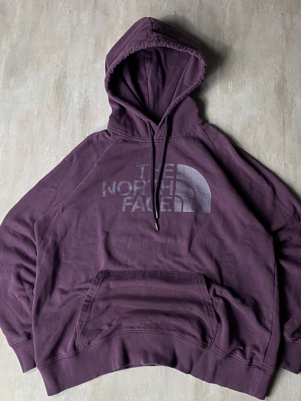 The North Face Womens Large Purple Metallic Logo Pullover Hoodie Sweatshirt